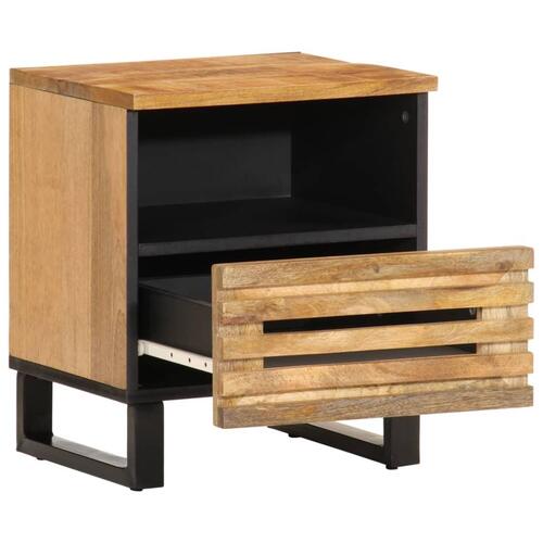 Sengeborde 2 stk. 40x34x46 cm massivt ru mangotræ