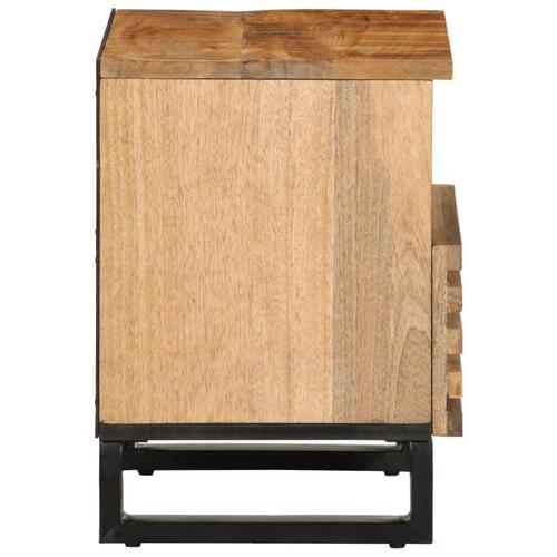 Sengeborde 2 stk. 40x34x46 cm massivt ru mangotræ