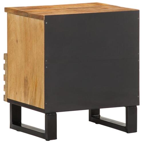 Sengeborde 2 stk. 40x34x46 cm massivt ru mangotræ