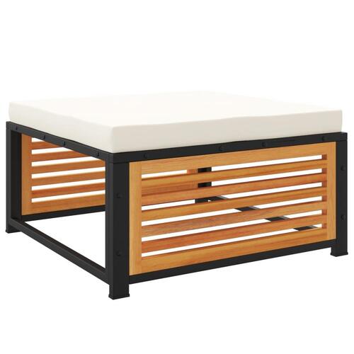 Haveskammel med hynde 68x68x30 cm massivt akacietræ