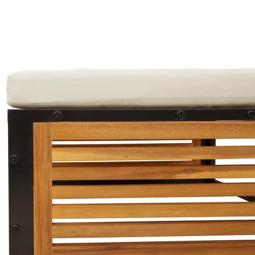 Haveskammel med hynde 68x68x30 cm massivt akacietræ