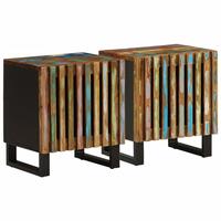Sengeborde 2 stk. 40x33x46 cm massivt genbrugstræ
