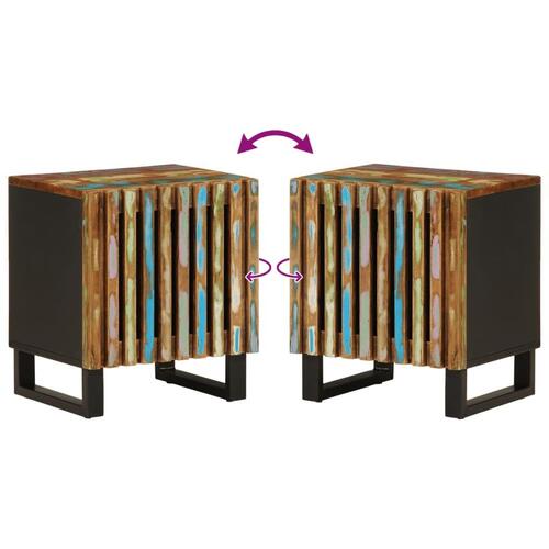 Sengeborde 2 stk. 40x33x46 cm massivt genbrugstræ