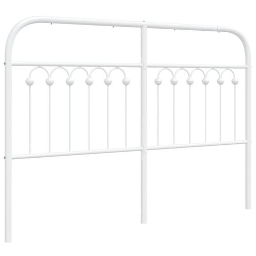 Sengegavl 135 cm metal hvid