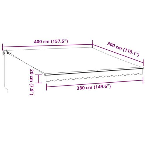 Markise 400x300 cm automatisk betjening brun