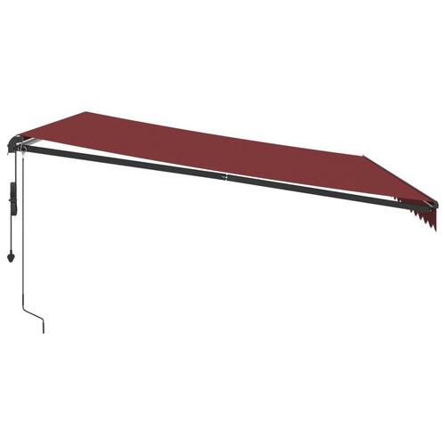 Markise 450x350 cm automatisk betjening bordeauxfarvet