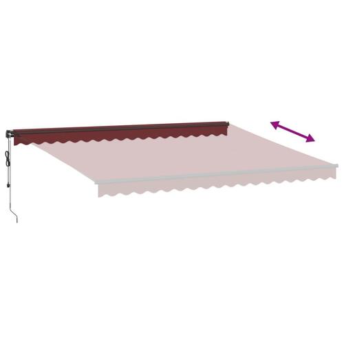 Markise 450x350 cm automatisk betjening bordeauxfarvet