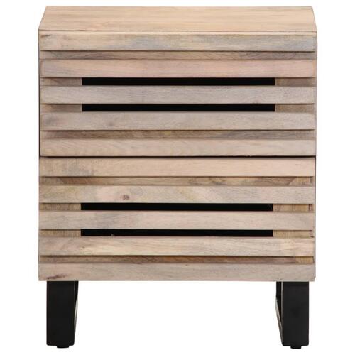 Sengeborde 2 stk. 40x34x46 cm massivt bleget mangotræ