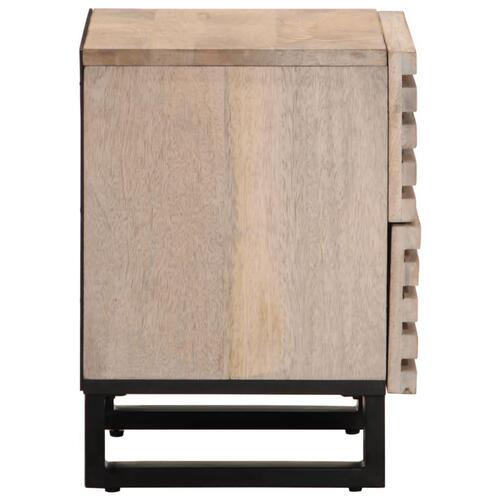 Sengeborde 2 stk. 40x34x46 cm massivt bleget mangotræ