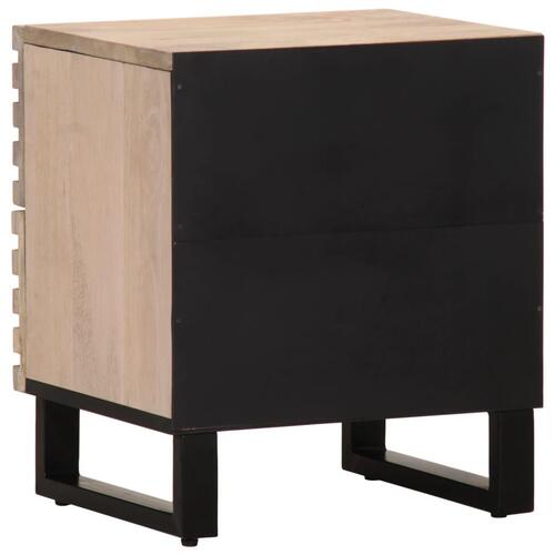 Sengeborde 2 stk. 40x34x46 cm massivt bleget mangotræ