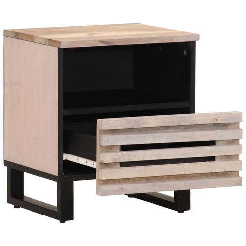Sengeborde 2 stk. 40x34x46 cm massivt bleget mangotræ