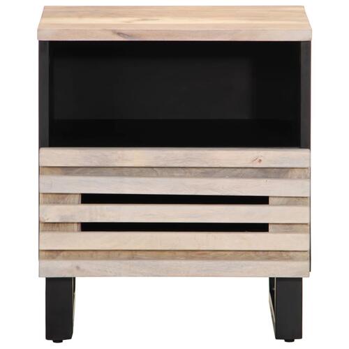 Sengeborde 2 stk. 40x34x46 cm massivt bleget mangotræ
