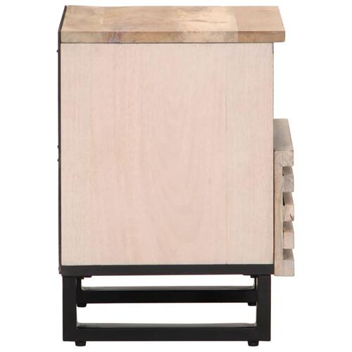 Sengeborde 2 stk. 40x34x46 cm massivt bleget mangotræ