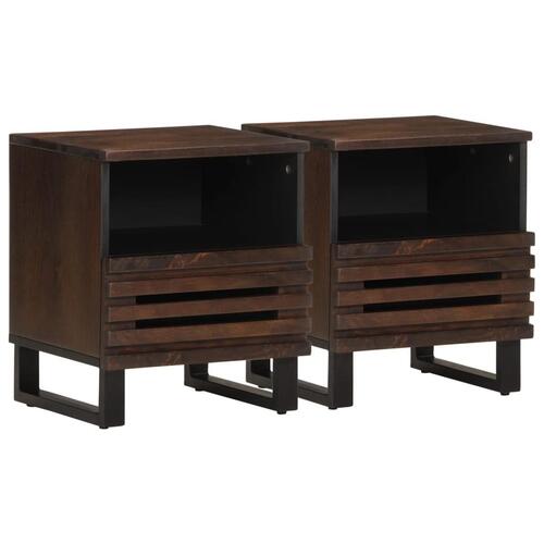Sengeborde 2 stk. 40x34x46 cm massivt mangotræ
