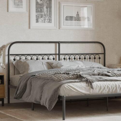 Sengegavl 180 cm metal sort