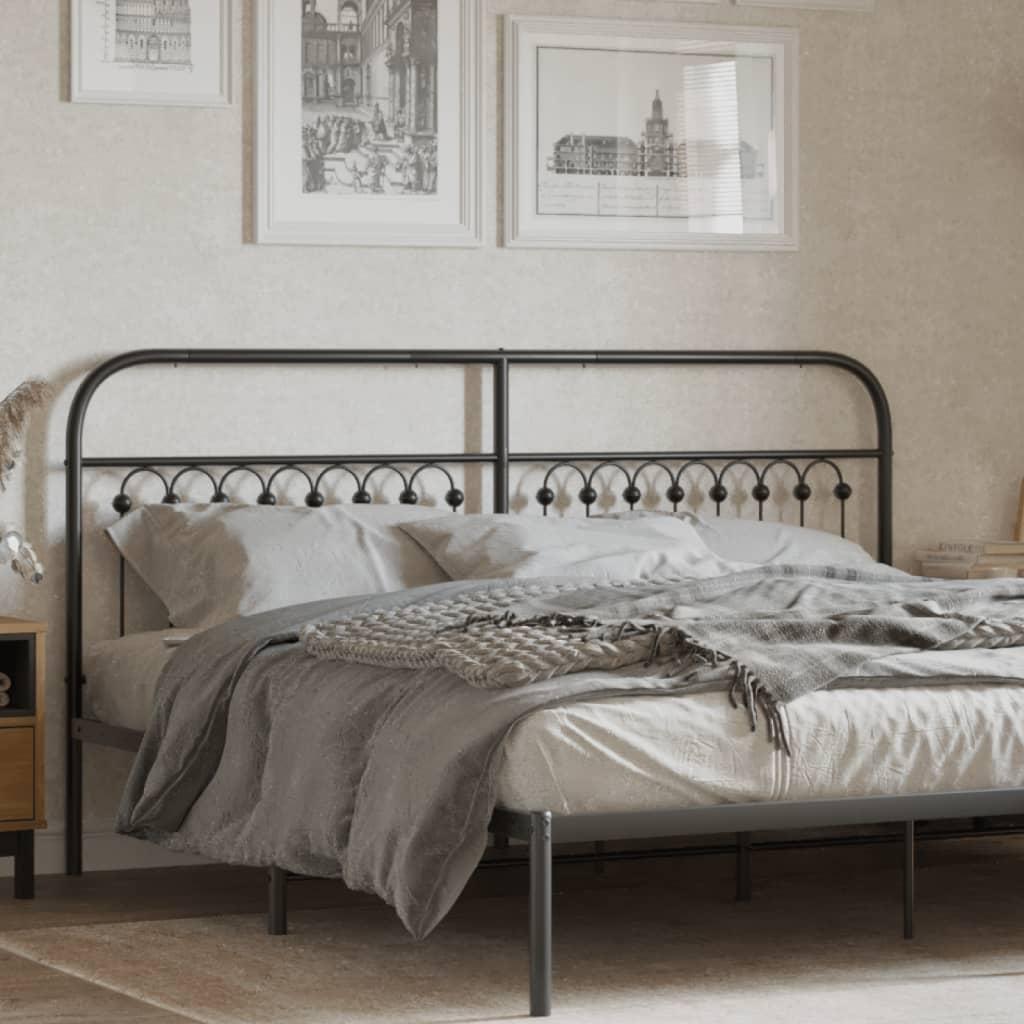 Sengegavl 180 cm metal sort