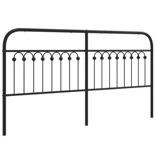 Sengegavl 180 cm metal sort
