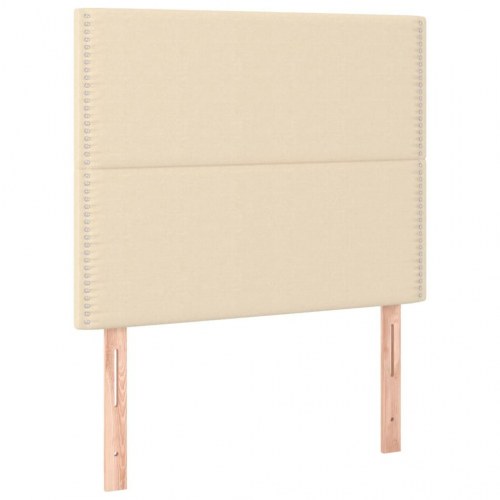 Kontinentalseng med madras 90×200 cm - stof, cremefarvet