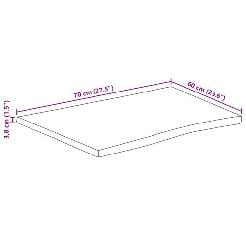 Bordplade 70x60x3,8 cm rektangulær massivt akacietræ