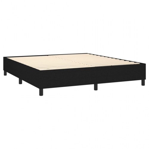 Kontinentalseng med madras 160x200 cm - stof, sort