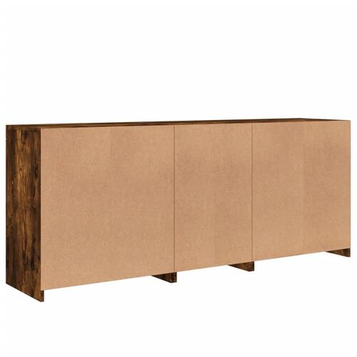 Skænk med LED-lys 162x37x67 cm røget eg