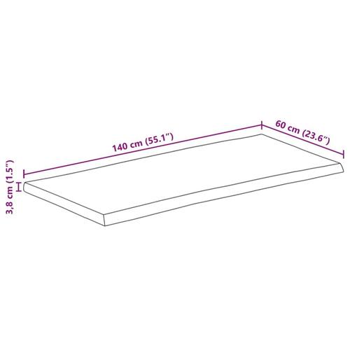 Bordplade 140x60x3,8 cm rektangulær massivt akacietræ