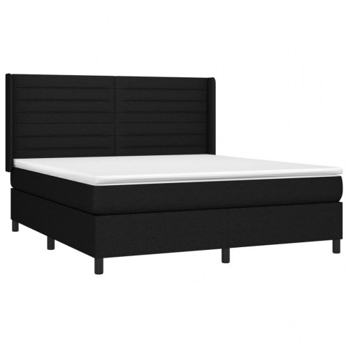 Kontinentalseng med madras 160×200 cm - stof, sort