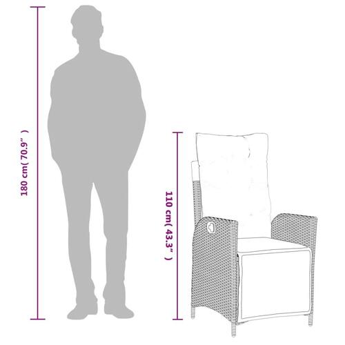Spisebordssæt til haven 3 dele med hynder polyrattan beige
