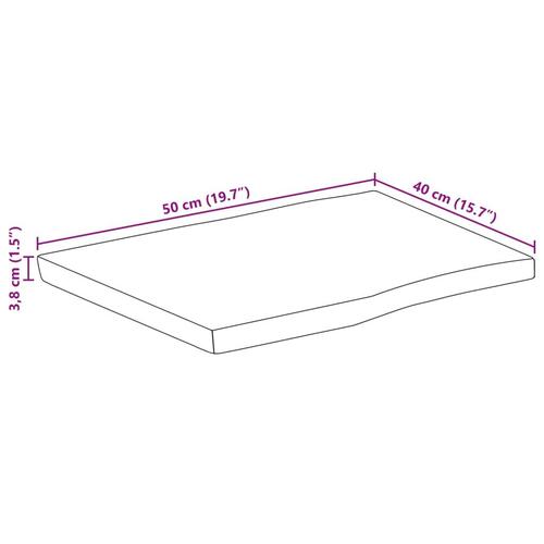 Bordplade 50x40x3,8 cm rektangulær massivt akacietræ