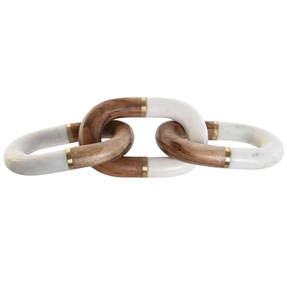 Dekorativ kædefigur - hvid/brun/guld, 10 × 10 × 36 cm