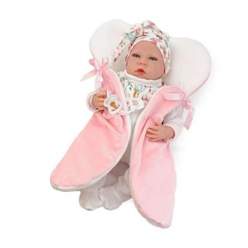 Berjuan 8302-24 genfødt babydukke 50 cm - hvid med pude