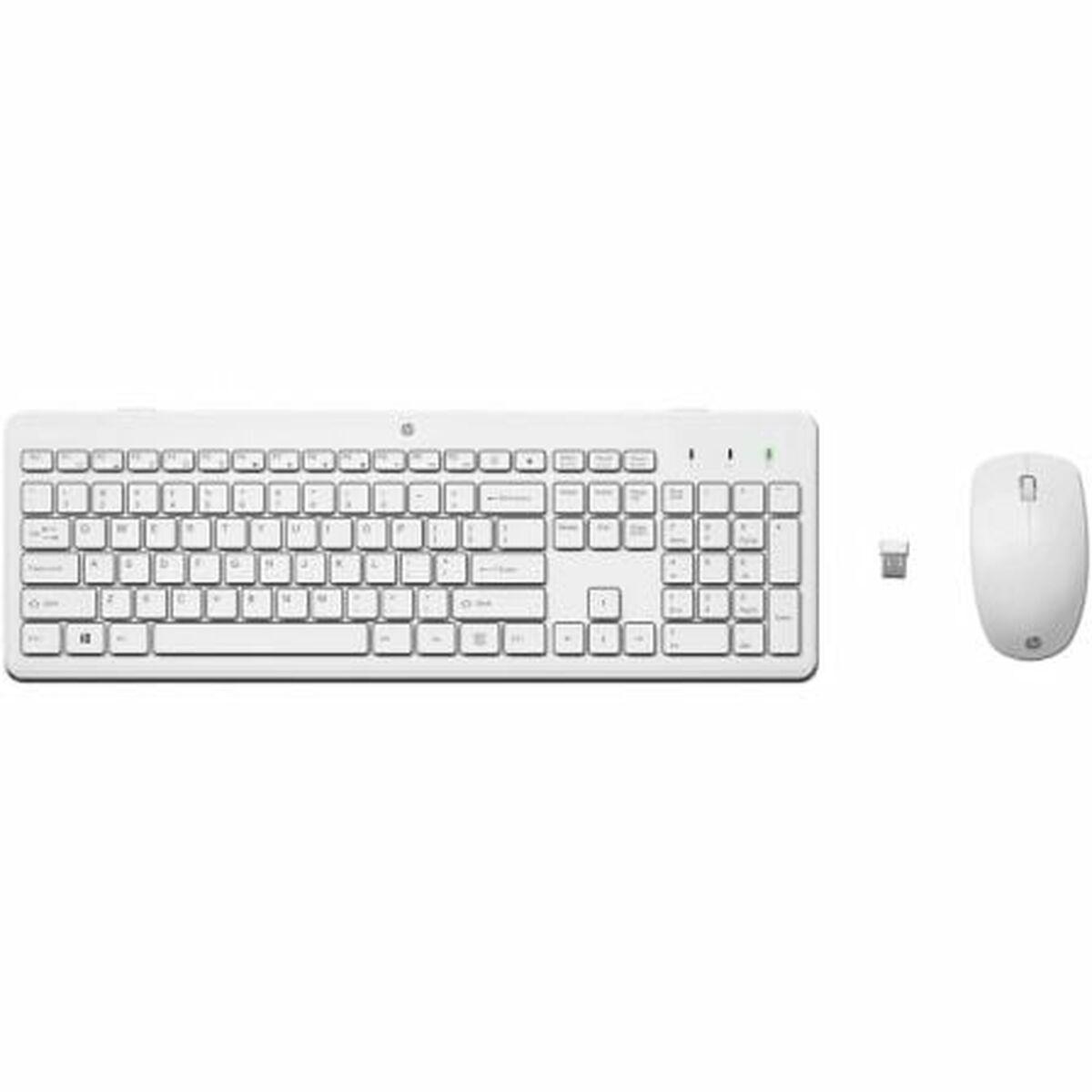 Tastatur og trådløs mus HP 230 Hvid Spansk qwerty