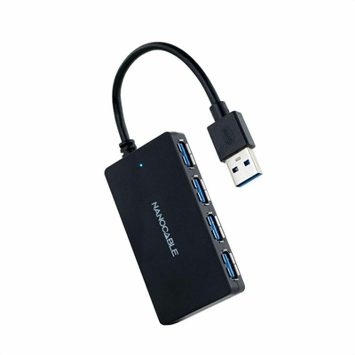 NANOCABLE USB-hub 4 porte USB 3.0 (Sort)