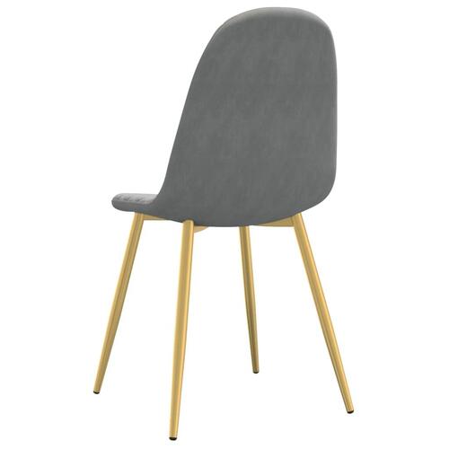 Spisebordsstole 6 stk. velour lysegrå