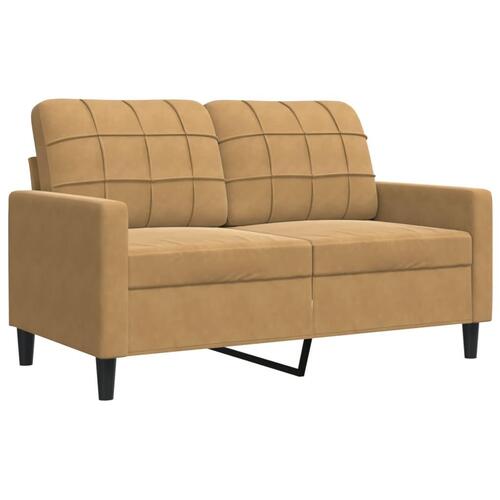 2-personers sofa 120 cm fløjl brun