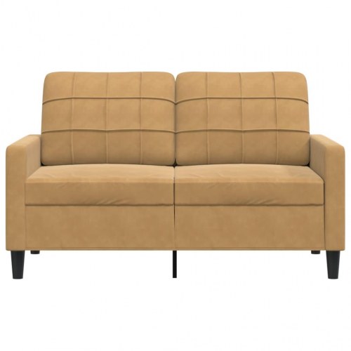 2-personers sofa i brun fløjl - 120 cm