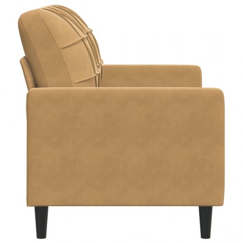 2-personers sofa i brun fløjl - 120 cm