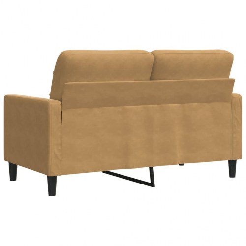 2-personers sofa i brun fløjl - 120 cm