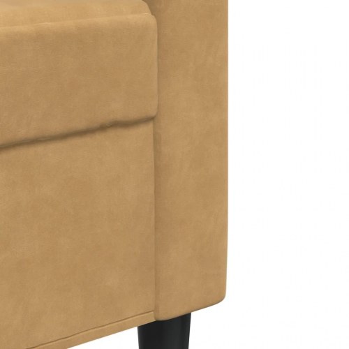 2-personers sofa i brun fløjl - 120 cm