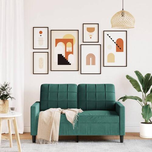 2-personers sofa 120 cm fløjl mørkegrøn
