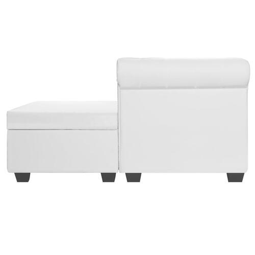 Chaiselong Chesterfield sofa kunstlæder hvid