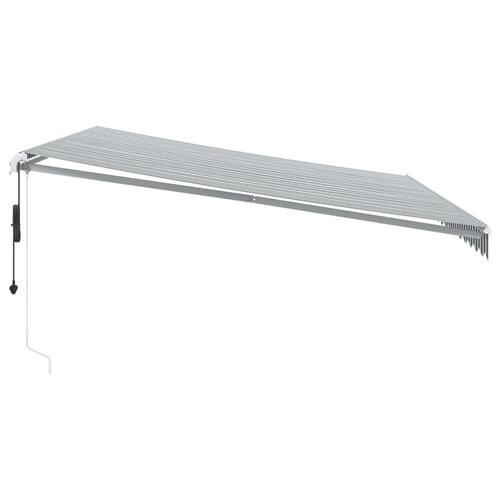 Markise m. LED 450x350 cm automatisk betjening antracitgrå hvid