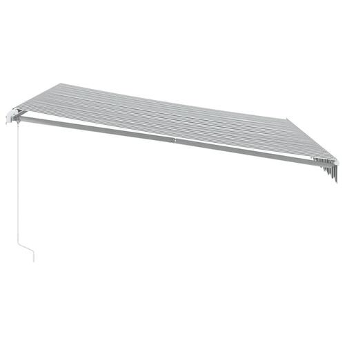 Markise m. LED 400x300 cm manuel betjening antracitgrå og hvid