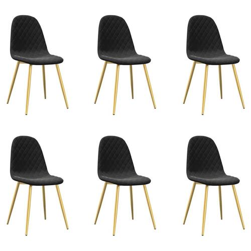 Spisebordsstole 6 stk. velour sort