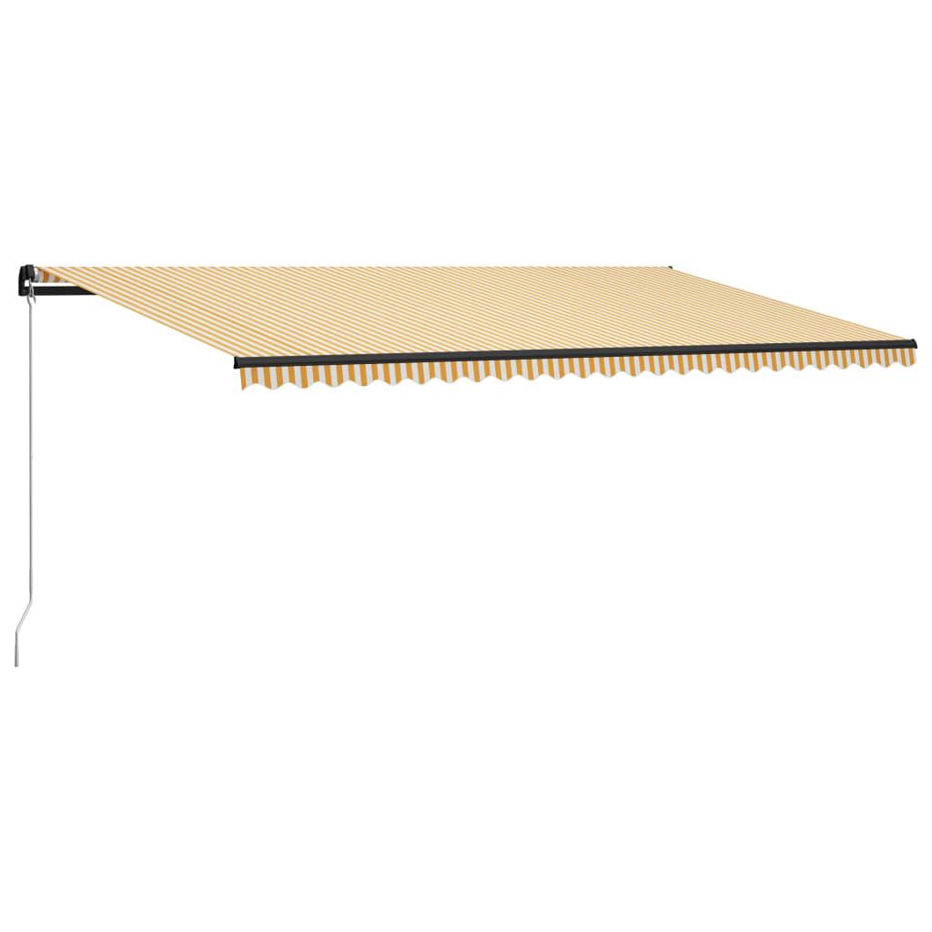 Foldemarkise manuel betjening 600x300 cm gul og hvid