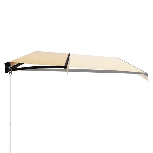 Foldemarkise manuel betjening 600x300 cm gul og hvid