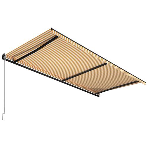 Foldemarkise manuel betjening 600x300 cm gul og hvid