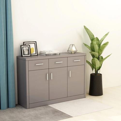 Skænk 110x30x75 cm konstrueret træ grå højglans