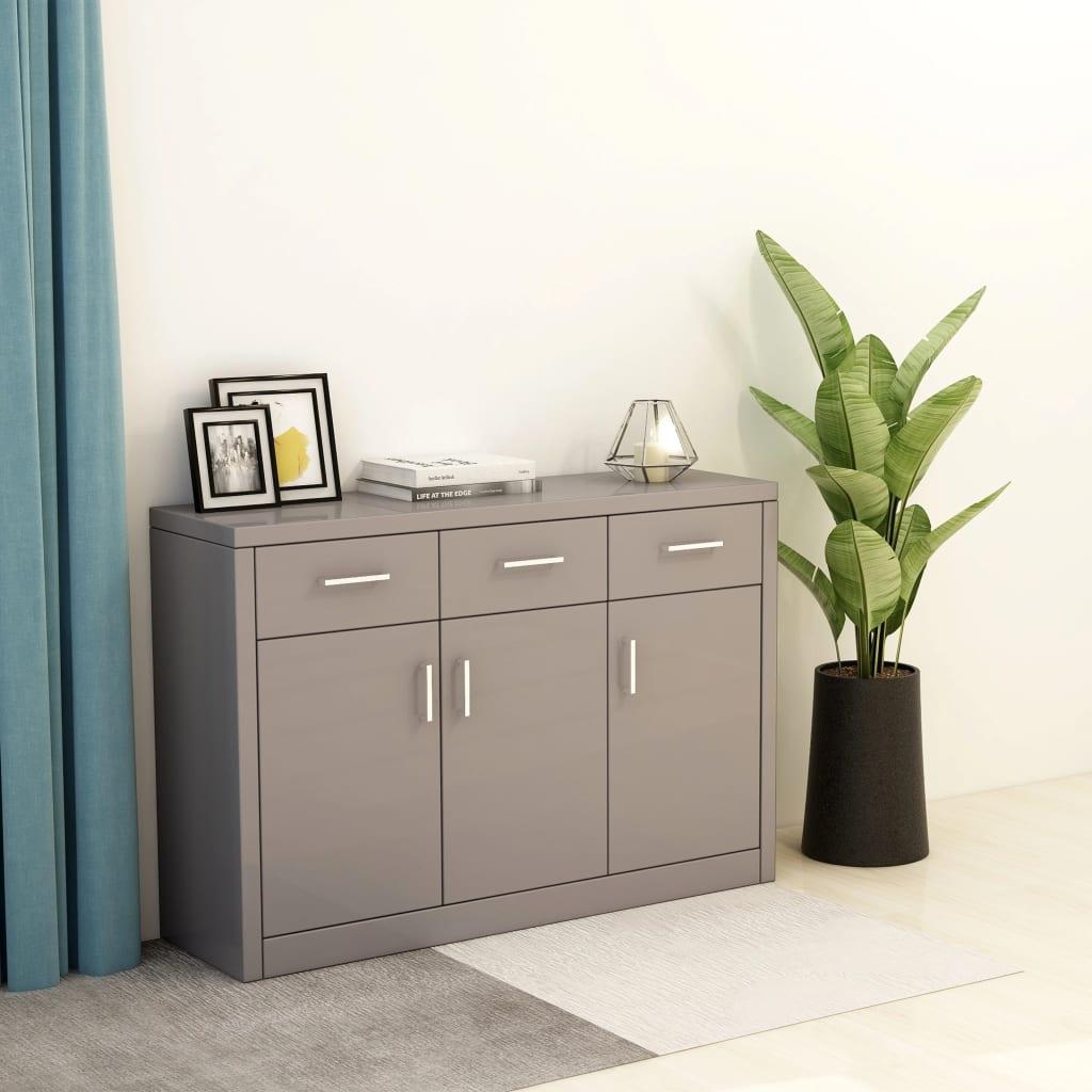 Skænk 110x30x75 cm konstrueret træ grå højglans