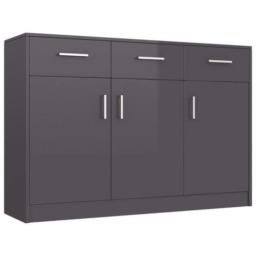 Skænk 110x30x75 cm konstrueret træ grå højglans